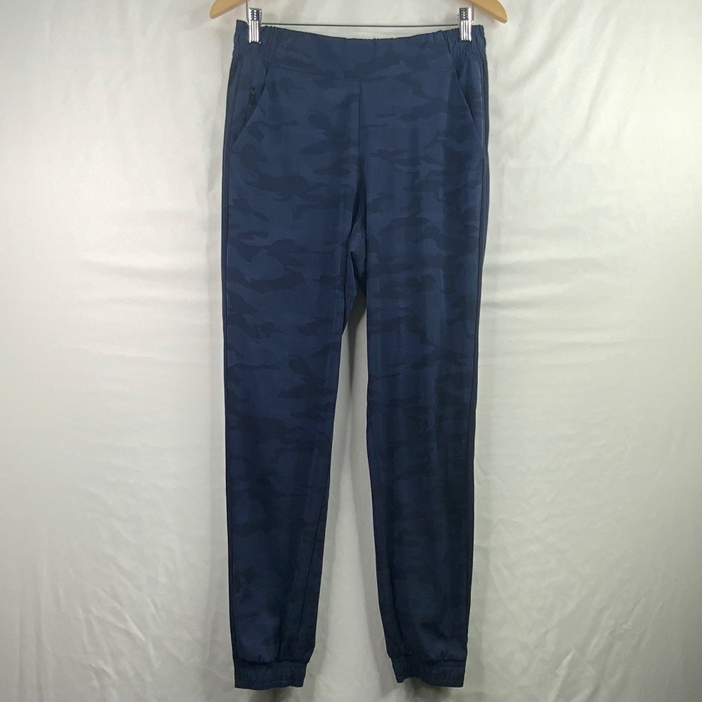 Athleta Brooklyn Textured Jogger Navy Blue Camo Pants Womens Size 8 RN 54023